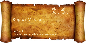 Kopsa Viktor névjegykártya